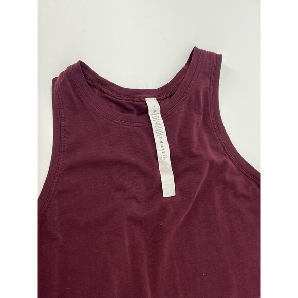 Lululemon Size 4 Athletic Top Open Up Tank Women Maroon Red Sleeveless Open Back - Picture 4 of 7